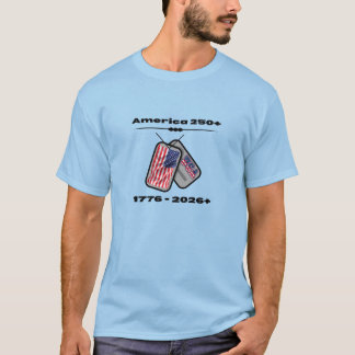 Amerika 250 + | 1776 - 2026 + | Hundemarken | USA T-Shirt