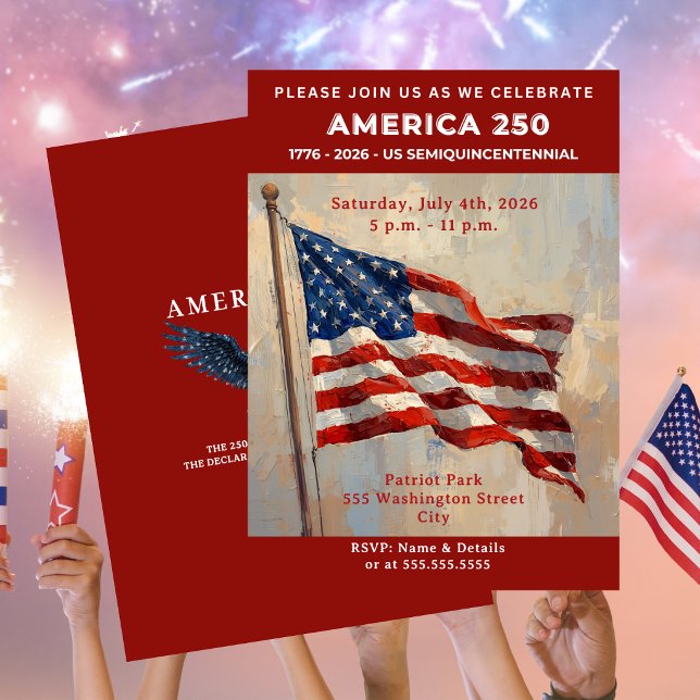 AMERIKA 250 4. Juli Party Einladung (AMERICA 250 July 4th Party Invitation)