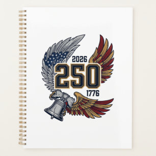 Amerika 250 Adlerflügel 2026 Patriotisches Design_ Planer