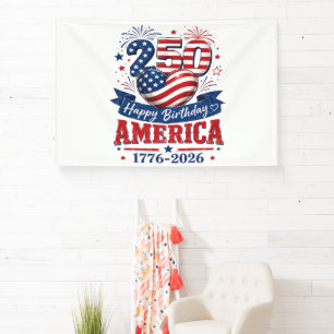 Amerika 250 Alles Gute zum Geburtstag Patriotische Banner