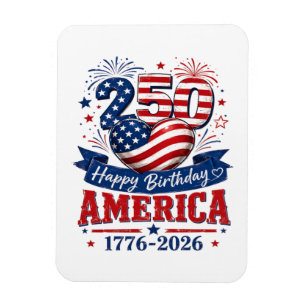 Amerika 250 Alles Gute zum Geburtstag Patriotische Magnet