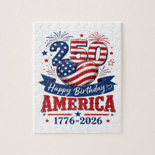 Amerika 250 Alles Gute zum Geburtstag Patriotische Puzzle