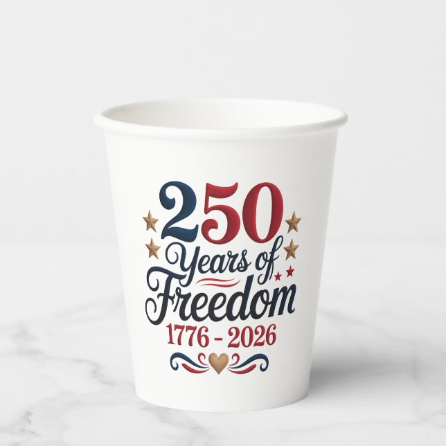 Amerika 250 Badezimmer Gast Pappbecher (Vorderseite)