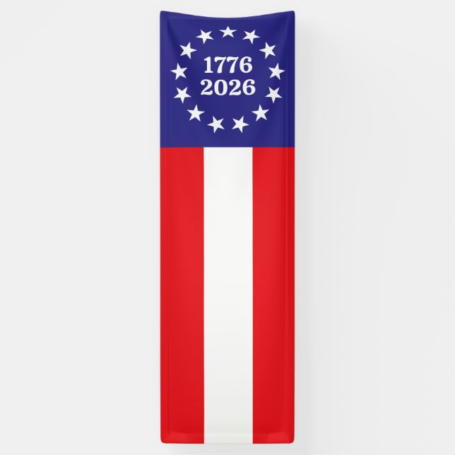 Amerika 250 Betsy Ross Banner (Vertikal)