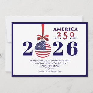 Amerika 250 Blue Patriotic Weihnachtssponsor Spend Feiertagskarte