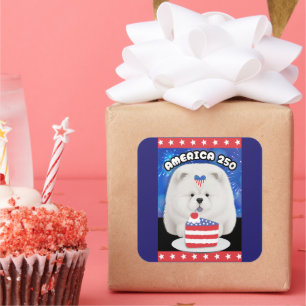AMERIKA 250 - CREAM Chow Quadratischer Aufkleber