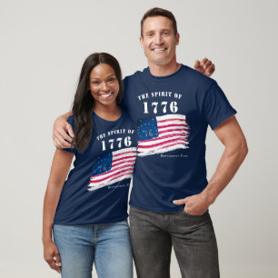 Amerika 250 Der Geist von 1776 Bennington-Flagge T-Shirt