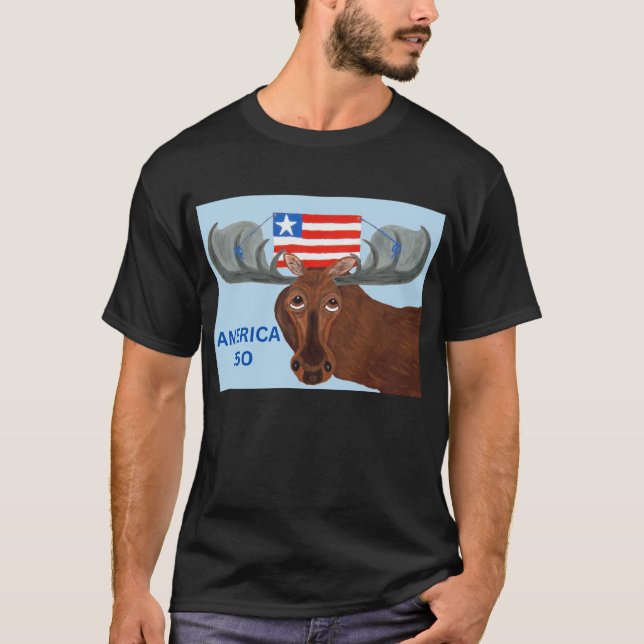  Amerika 250 Elch T-Shirt (Vorderseite)