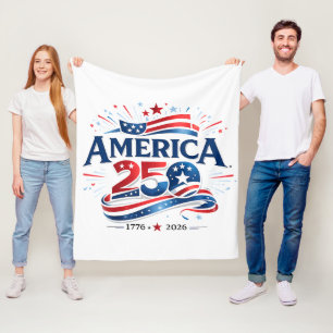 Amerika 250 Feier 1776–2026 Jubiläum Fleecedecke