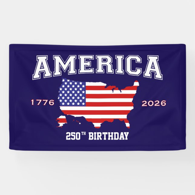 Amerika 250 Geburtstag 1776-2026 Banner (Horizontal)