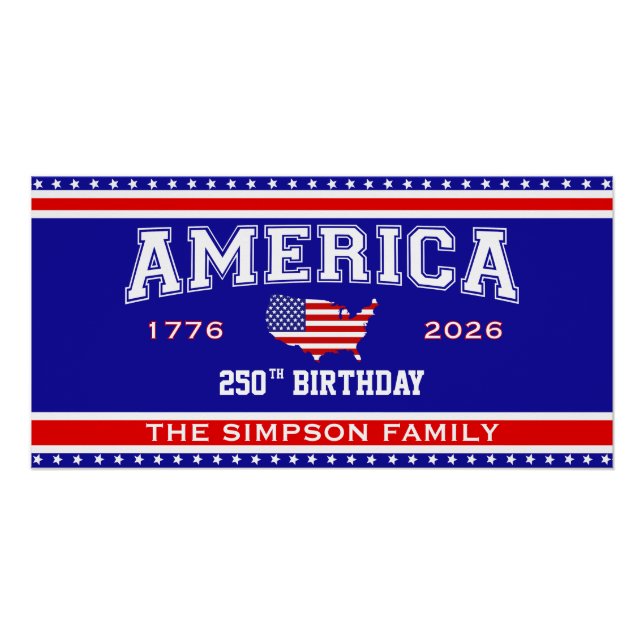Amerika 250 Geburtstag 1776-2026 Poster (Vorderseite)