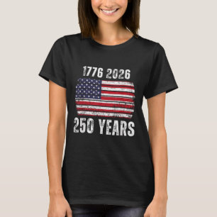 Amerika 250. Geburtstag US-Flagge Glücklich 250 Ja T-Shirt