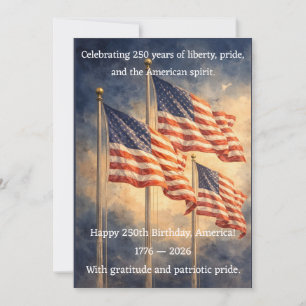 Amerika 250. Geburtstags-Feuerwerk Patriotische Ka Feiertagskarte