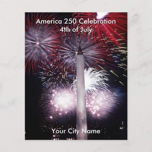 Amerika 250 Gemeinschaftsfeuerwerk WA Monument Flyer (Vorne)