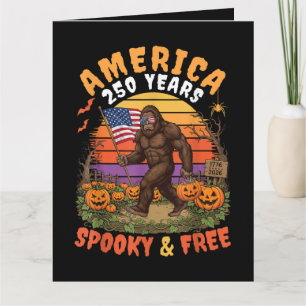 Amerika 250 Gruseliger Halloween Bigfoot Karte
