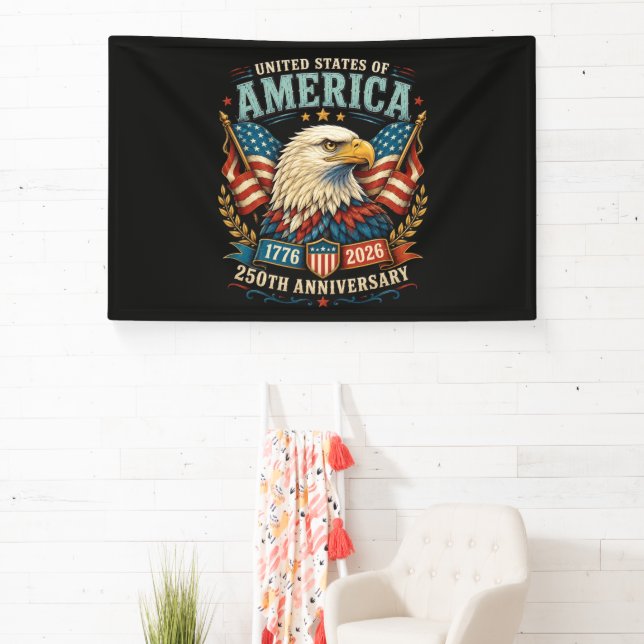 Amerika 250-Jahr-Feier Adler Banner (InSitu)