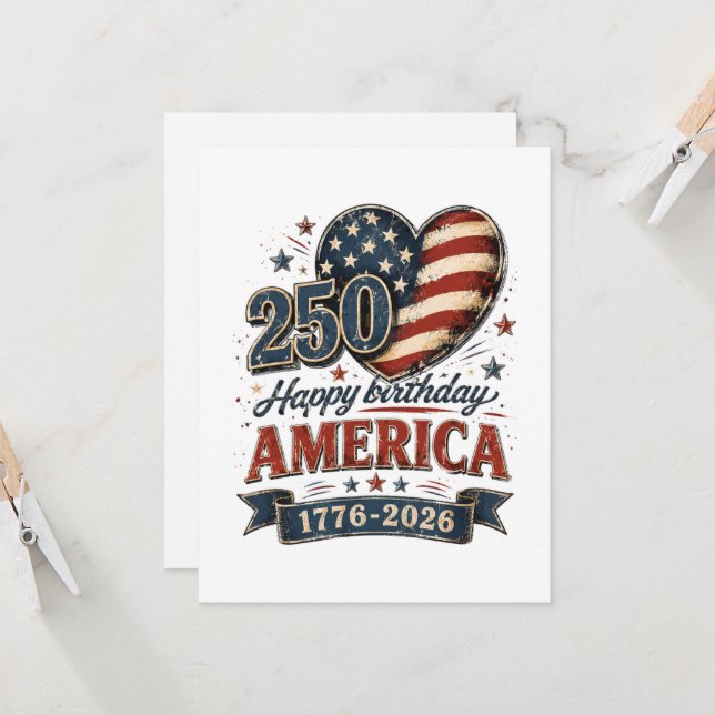 Amerika 250-Jahr-Feier Einladung (Vorderseite/Rückseite Beispiel)