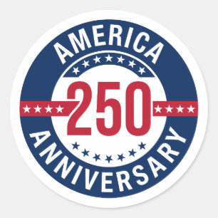 Amerika 250-Jahr-Jubiläum Patriotisch Runder Aufkleber