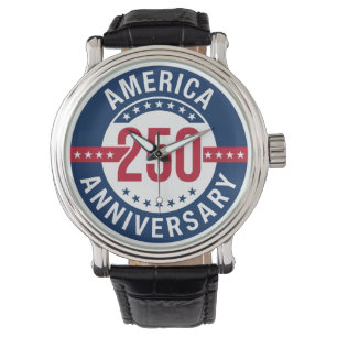 Amerika 250-Jahr-Jubiläum Rot, Weiß & Blau  Armbanduhr