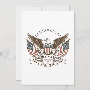 Amerika 250 Jahre 1776–2026 Vintage Patriotischer  Einladung