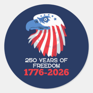Amerika 250 Jahre 250. Jubiläum Unabhängigkeit Runder Aufkleber