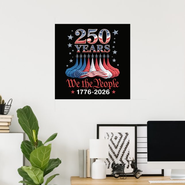 Amerika 250 Jahre 4. Juli Poster (Heimbüro)