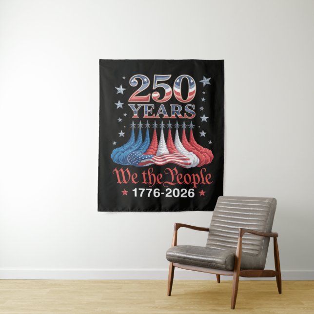 Amerika 250 Jahre 4. Juli Wandteppich (Beispiel)