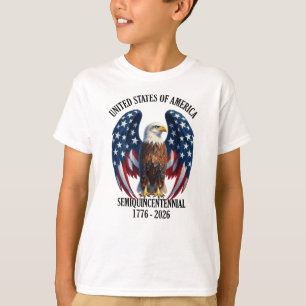 Amerika 250 Jahre Adler mit Flaggenflügeln 1776-20 T-Shirt