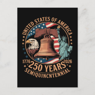 Amerika 250 Jahre Einladungspostkarte