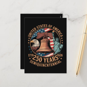 Amerika 250 Jahre Feiertagspostkarte