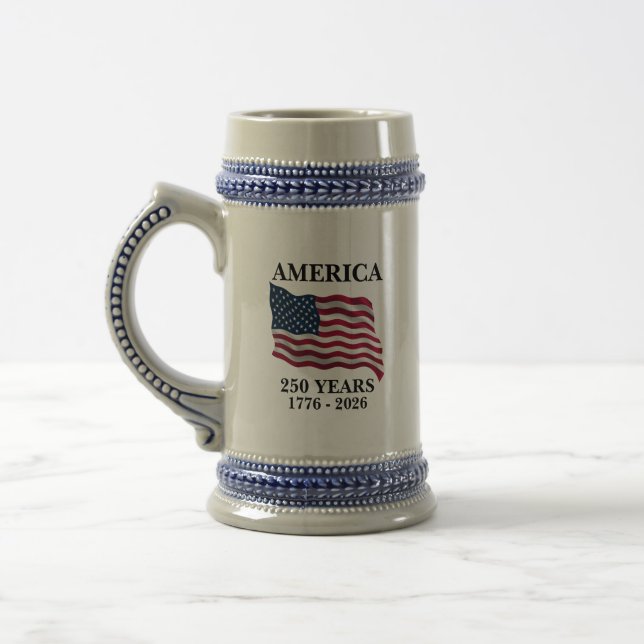 Amerika 250 Jahre Flagge Bierglas (Links)
