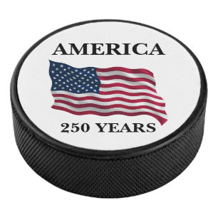 Amerika 250 Jahre Flagge Eishockey Puck