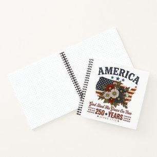 Amerika 250 Jahre Flagge Floral Notizbuch