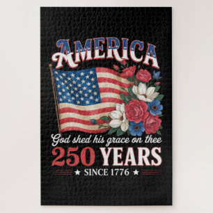Amerika 250 Jahre Flagge Floral Puzzle