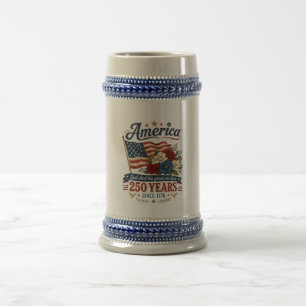 Amerika 250 Jahre Florale Flagge Bierglas