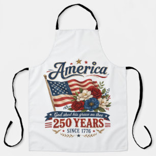 Amerika 250 Jahre Florale Flagge Schürze