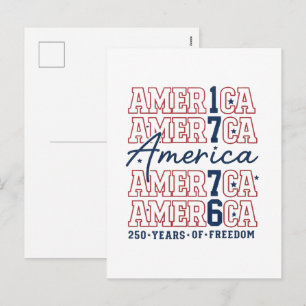 Amerika 250 Jahre Freiheit – 1776-2026 Patriotisch Feiertagspostkarte