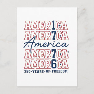 Amerika 250 Jahre Freiheit – 1776-2026 Patriotisch Postkarte
