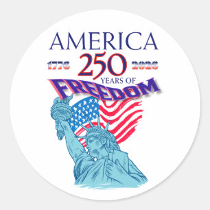 AMERIKA 250 JAHRE FREIHEIT STATUE DER FREIHEIT RUNDER AUFKLEBER