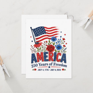 Amerika 250 Jahre Freiheits-Blumenflagge Einladung