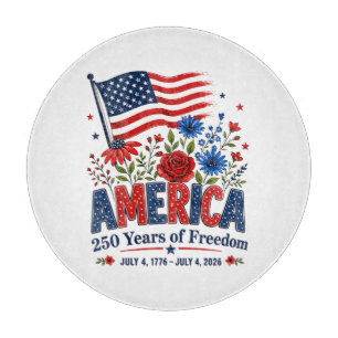 Amerika 250 Jahre Freiheits-Blumenflagge Schneidebrett