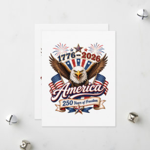 Amerika 250 Jahre Freiheitsadler Feiertagskarte
