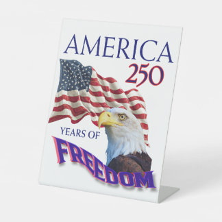 Amerika 250 Jahre Freiheitsflagge mit Weißkopfseea Sockelschild