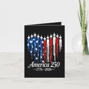 Amerika 250 Jahre Herzflagge Feiertagskarte
