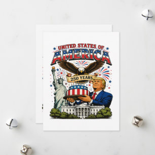 Amerika 250 Jahre Patriotische Adler-Feier Feiertagskarte