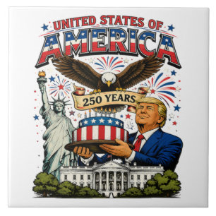 Amerika 250 Jahre Patriotische Adler-Feier Fliese