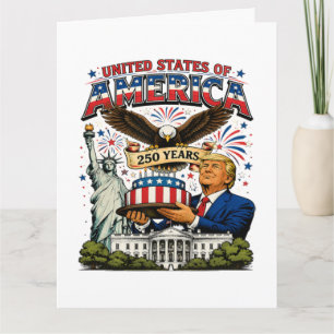 Amerika 250 Jahre Patriotische Adler-Feier Karte