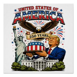 Amerika 250 Jahre Patriotische Adler-Feier Poster
