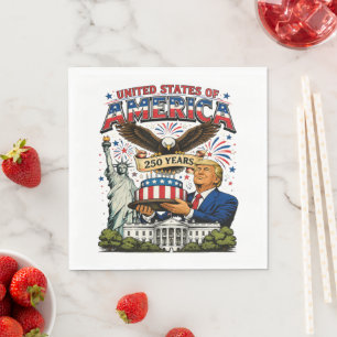 Amerika 250 Jahre Patriotische Adler-Feier Serviette