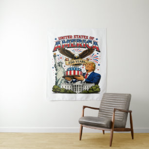 Amerika 250 Jahre Patriotische Adler-Feier Wandteppich